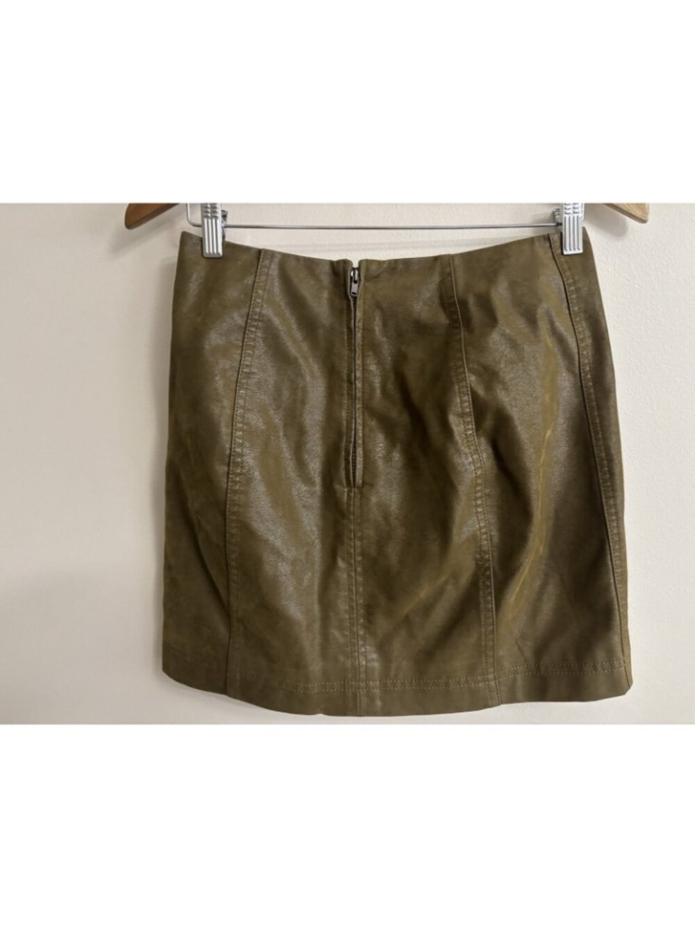 Free People Modern Femme Vegan Faux Suede Mini Skirt Cedar Brown Sz 4 - Picture 4 of 10